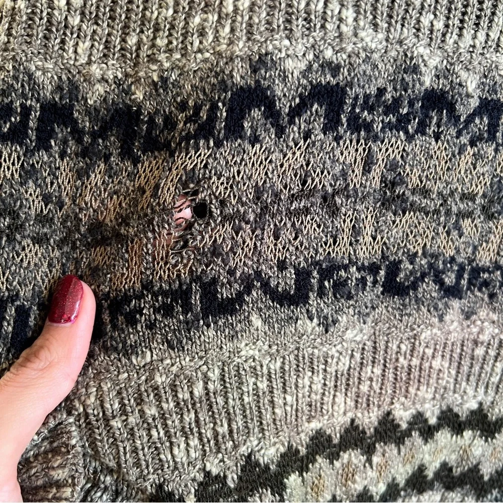 Dockers Men's Crewneck Sweater - Beige and Black Pattern - Picture 3 of 6